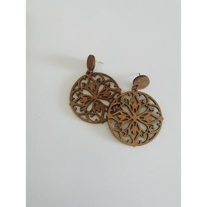 Wooden Carved Earrings